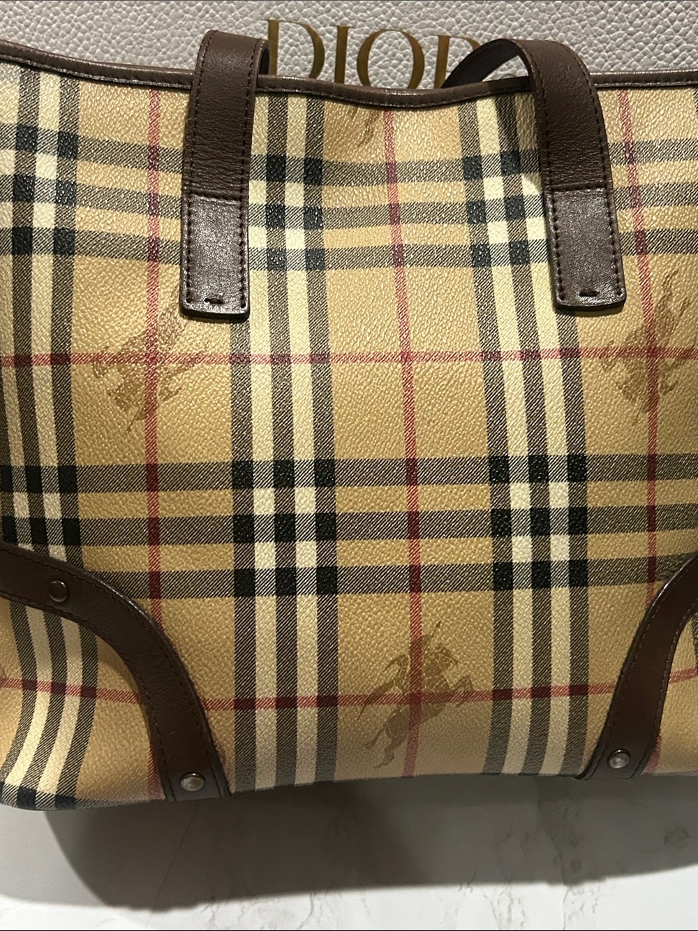 Burberry Haymarket Classic Tote top handle bag - Picture 11 of 11
